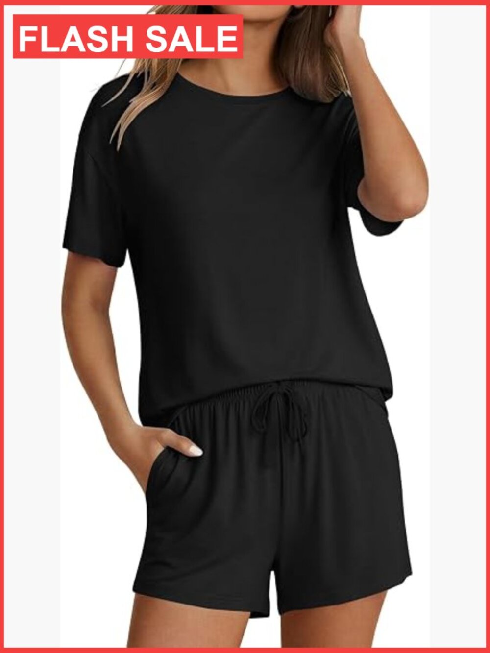 2pc Women's Pajama Set Bamboo Viscose Soft Lounge Shorts Sleepwear